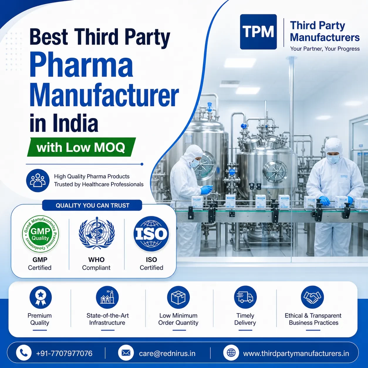 Best Third Party Pharma Manufacturer in India with Low MOQ