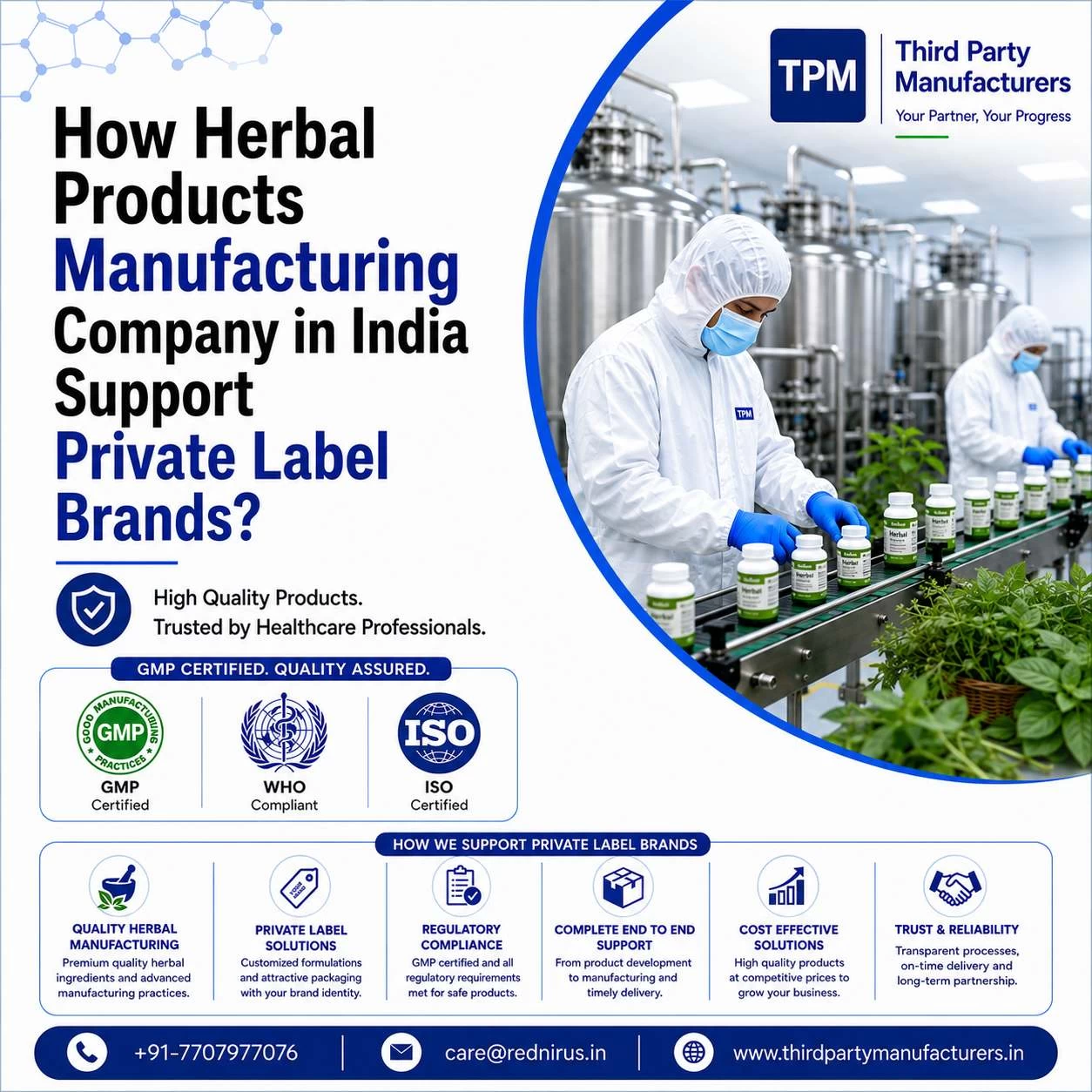 How Herbal Products Manufacturing Company in India Support Private Label Brands?