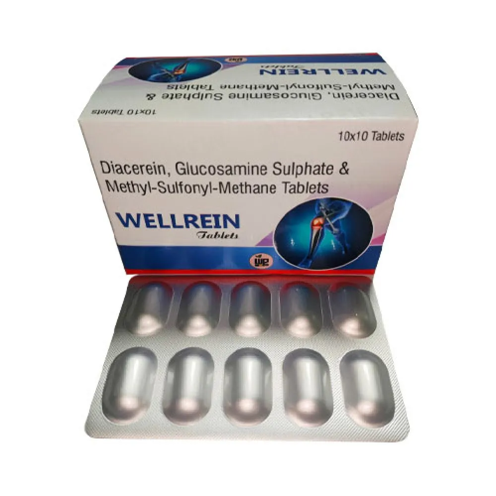 Diacerein 50mg + Glucosamine Sulphate (Potassium Chloride) 750mg Eq. To Glucosamine Tablets